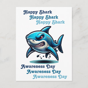 Happy Shark Awareness Day 14. Juli Postkarte
