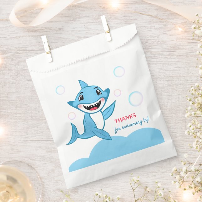 Happy Shark Family Thank You Geschenktütchen (Ausgeschnitten)