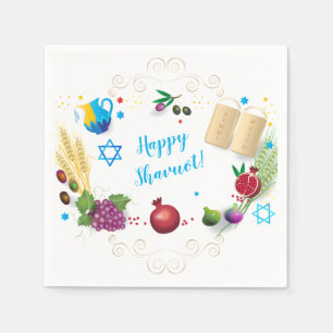 Happy SHAVUOT dekorative Ornament sieben Arten Serviette