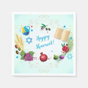 Happy SHAVUOT dekorative Ornament sieben Arten Serviette