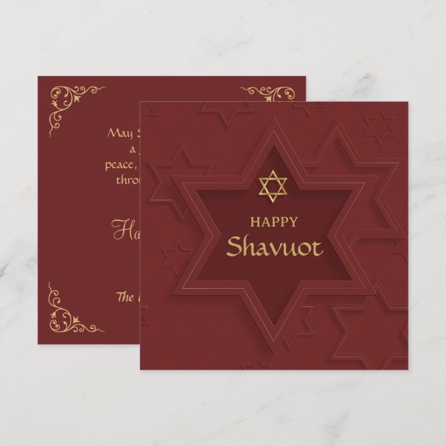 Happy Shavuot Elegant Feiertagskarte (Vorne/Hinten)