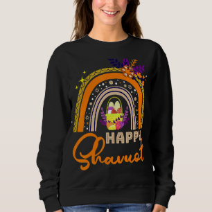 Happy Shavuot Jewish Rainbow Hebrew Judaism Holida Sweatshirt