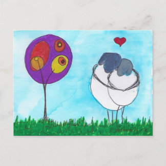 Happy Sheep - Love and Hugs carte postale