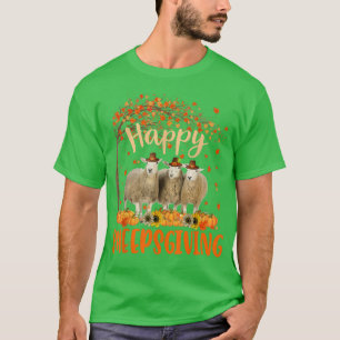 Happy Sheepsgiving Niedlichen Erntedank Schafhalte T-Shirt