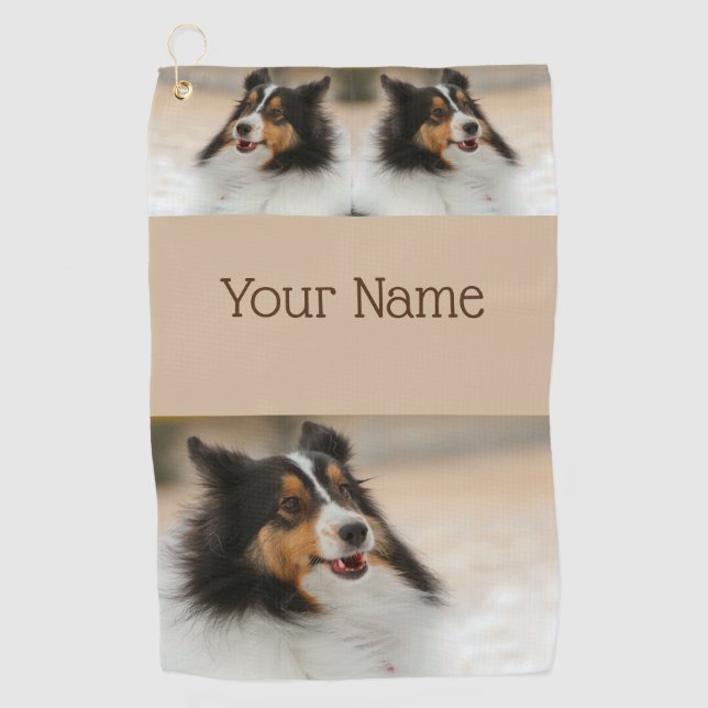 Happy Shelty Golfhandtuch (Vorderseite)