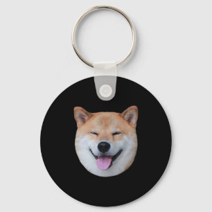 Happy shiba inu face Lächelndes Hundegeschenk Schlüsselanhänger