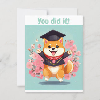 happy shiba inu graduation - carte de graduation