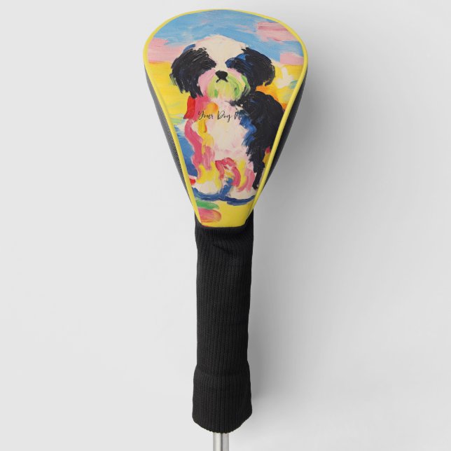 Happy Shih Tzu Dog 02 - Kaori Golf Headcover (Vorderseite)