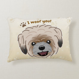 Happy Shih Tzu Dog Lover I Woof You Paws Dekokissen
