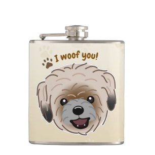 Happy Shih Tzu Dog Lover I Woof You Paws Flachmann