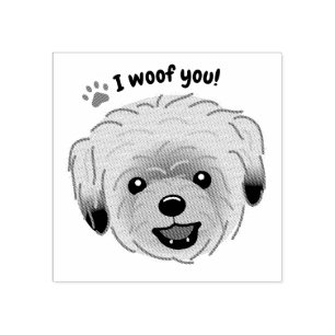 Happy Shih Tzu Dog Lover I Woof You Paws Gummistempel