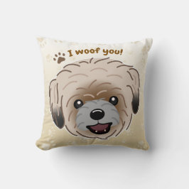 Happy Shih Tzu Dog Lover I Woof You Paws Kissen