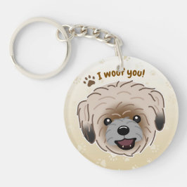 Happy Shih Tzu Dog Lover I Woof You Paws Schlüsselanhänger