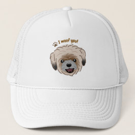 Happy Shih Tzu Dog Lover I Woof You Paws Truckerkappe