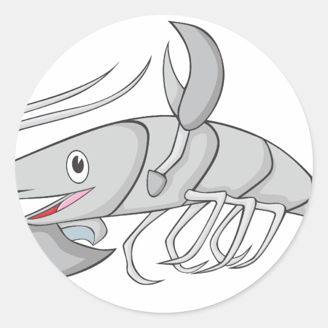 Happy Shrimp Runder Aufkleber (Vorderseite)