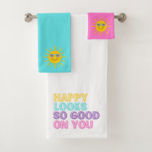 Happy sieht gut aus auf Ihrem Handtuch Set