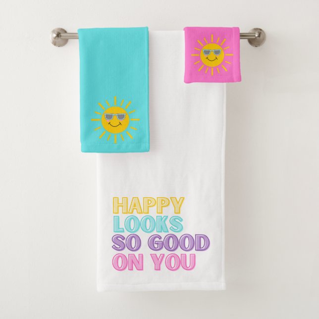 Happy sieht gut aus auf Ihrem Handtuch Set (Insitu)