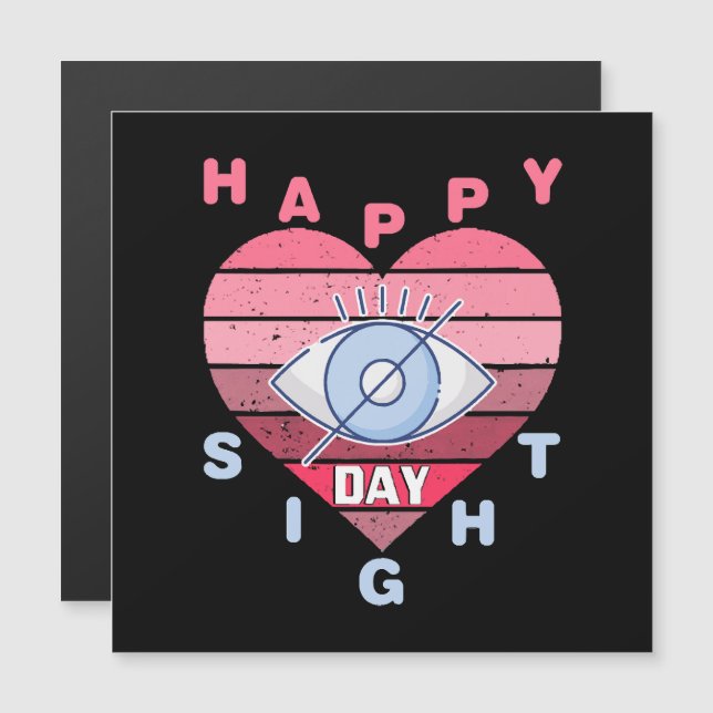 Happy Sight Day Magnetkarte (Vorne/Hinten)