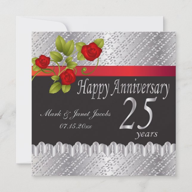 Happy Silver Anniversary | 25 Jahre Einladung (Vorderseite)