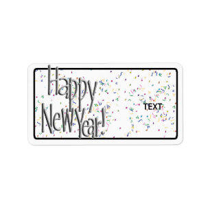 Happy Silver Text Adressaufkleber