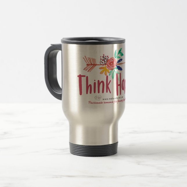 Happy Silver Travel Mug Reisebecher (Vorderseite Links)