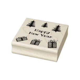 Happy Silvester Gummi Briefmarke, neues Jahr Gummistempel