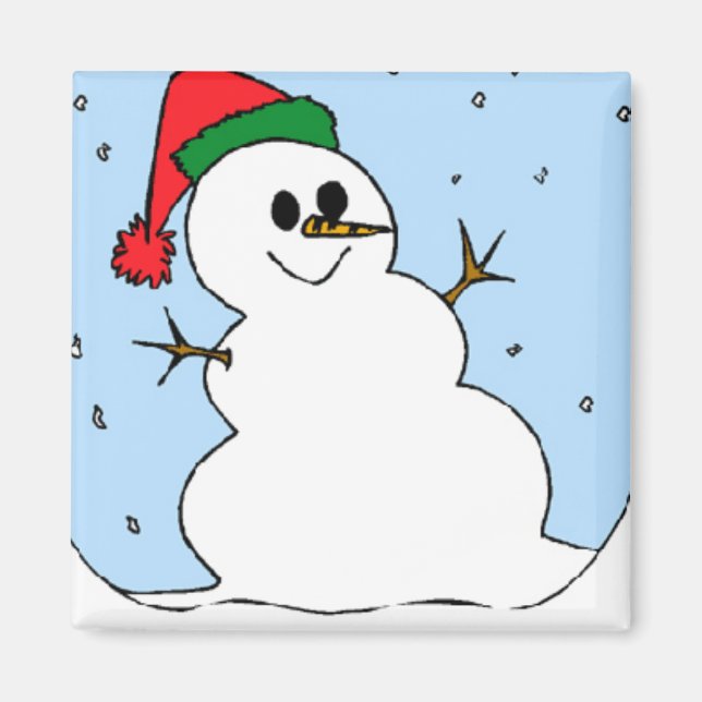 Happy Simple Snowman Magnet (Vorne)