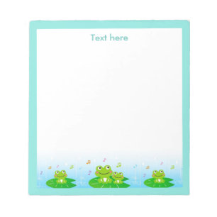 Happy Singing Frogs Simple Notepad Notizblock