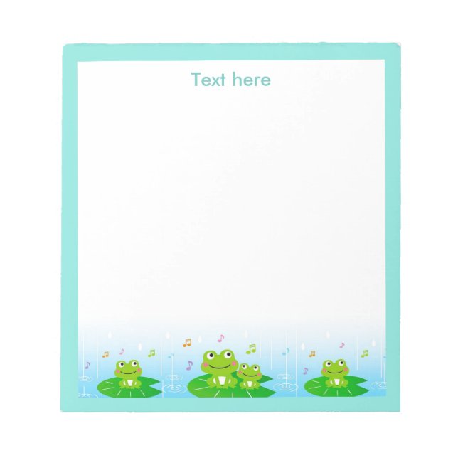 Happy Singing Frogs Simple Notepad Notizblock (Vorderseite)