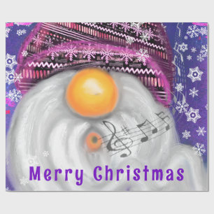 Happy Singing Gnome Weihnachtswrapping Paper Geschenkpapier