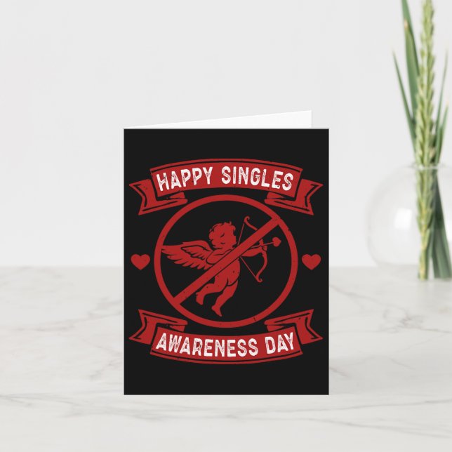 Happy Single Awareness Day Anti Cupid Anti-Valent Karte (Vorderseite)