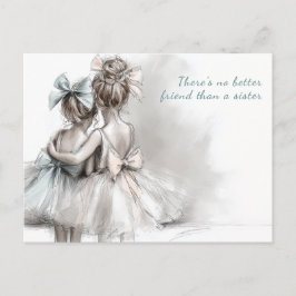 Happy Sister Day Grußkarte - Pastellmode Feiertagspostkarte