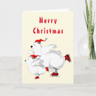 Happy Skaten Bear Weihnachtskarte Karte