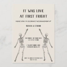Happy Skeleton Engagement Party Invitation