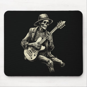 Happy Skeleton Gitarre Typ Spooky Halloween Rock B Mousepad