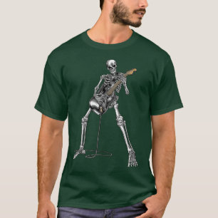 Happy Skeleton Gitarre Typ Spooky Halloween Rock B T-Shirt