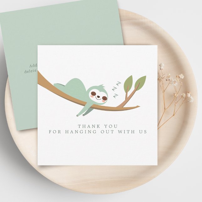 Happy Sloth Danky Card (Happy Sloth Thank You Card)
