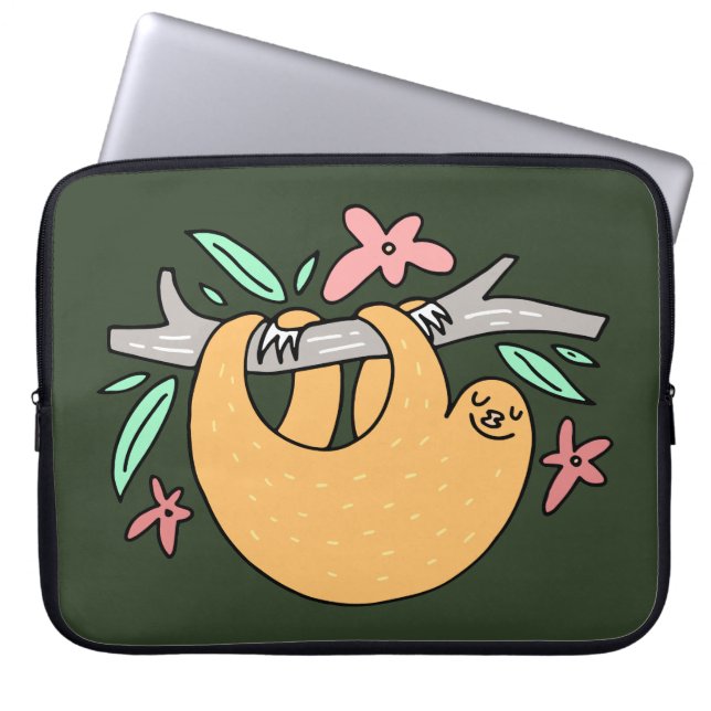 Happy Sloth Laptop Sleeve (Vorderseite)