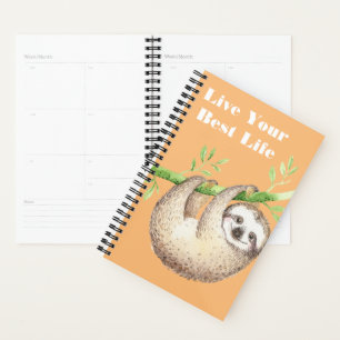 Happy Sloth Watercolor Custom Planer