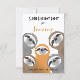 Happy Sloths Geburtstagsparty Einladung
