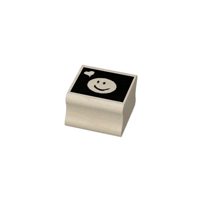 Happy Smilie Face with Heart by EelKat Gummistempel (Stempel)