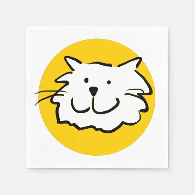 Happy Smiling Cat. Cat-Themed Serviette (Vorderseite)