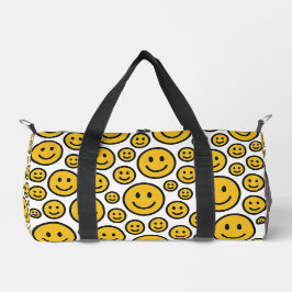 Happy Smiling Face Patterned Duffel Bag Duffle Bag