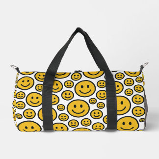 Happy Smiling Face Patterned Duffel Bag Duffle Bag