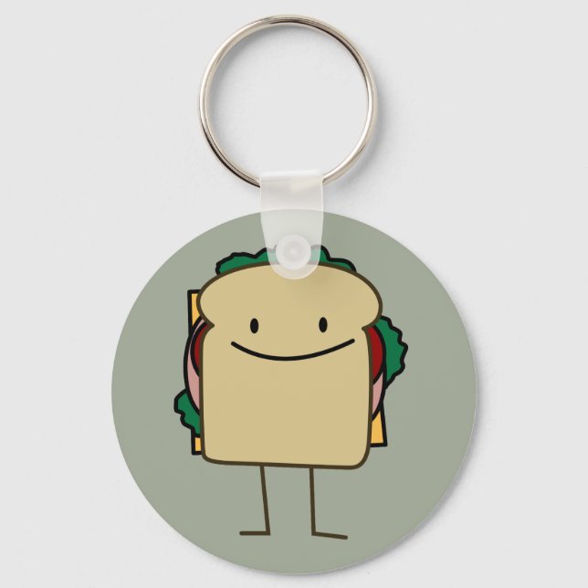 Happy Smiling Sandwich - Klassisch Schlüsselanhänger (Vorderseite)