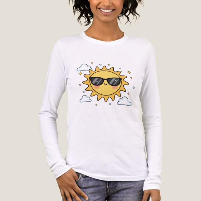 Happy Smiling Sun Cartoon - Minimalist Kawaii Suns Tri-Blend Shirt (Vorderseite)