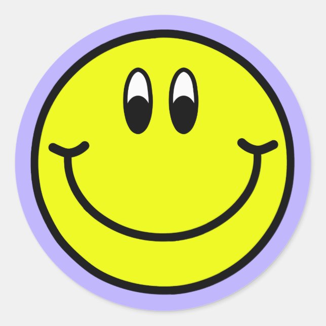 Happy Smily Face Emoji Round Sticker (Devant)