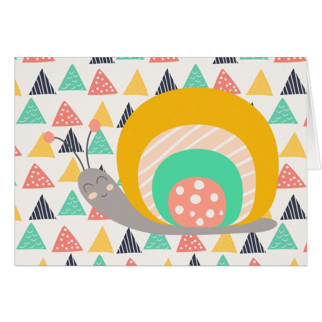 Happy Snail auf Dreiecken (Vorderseite (Horizontal))