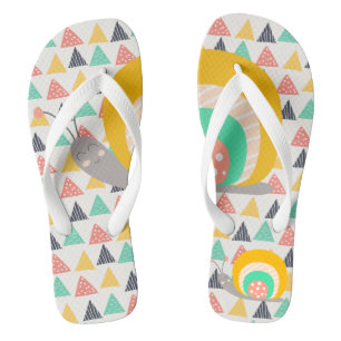 Happy Snail auf Dreiecken Flip Flops