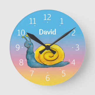 Happy Snail Runde Wanduhr